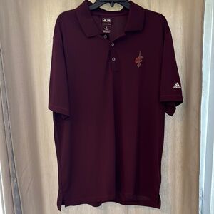 Adidas Red Polo Shirt Classic Style Cleveland Cavs NBA Logo